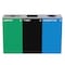 Alpine Industries 87 Gal. 3-Stream Steel Blue Cans & Bottles, Green Compost, and Black Commercial Trash Can Station ALP4450-BLK-KIT38 - alternate 1